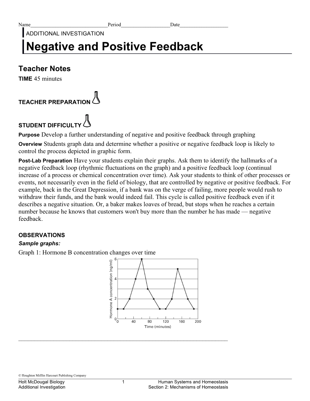 Negative and Positive Feedback