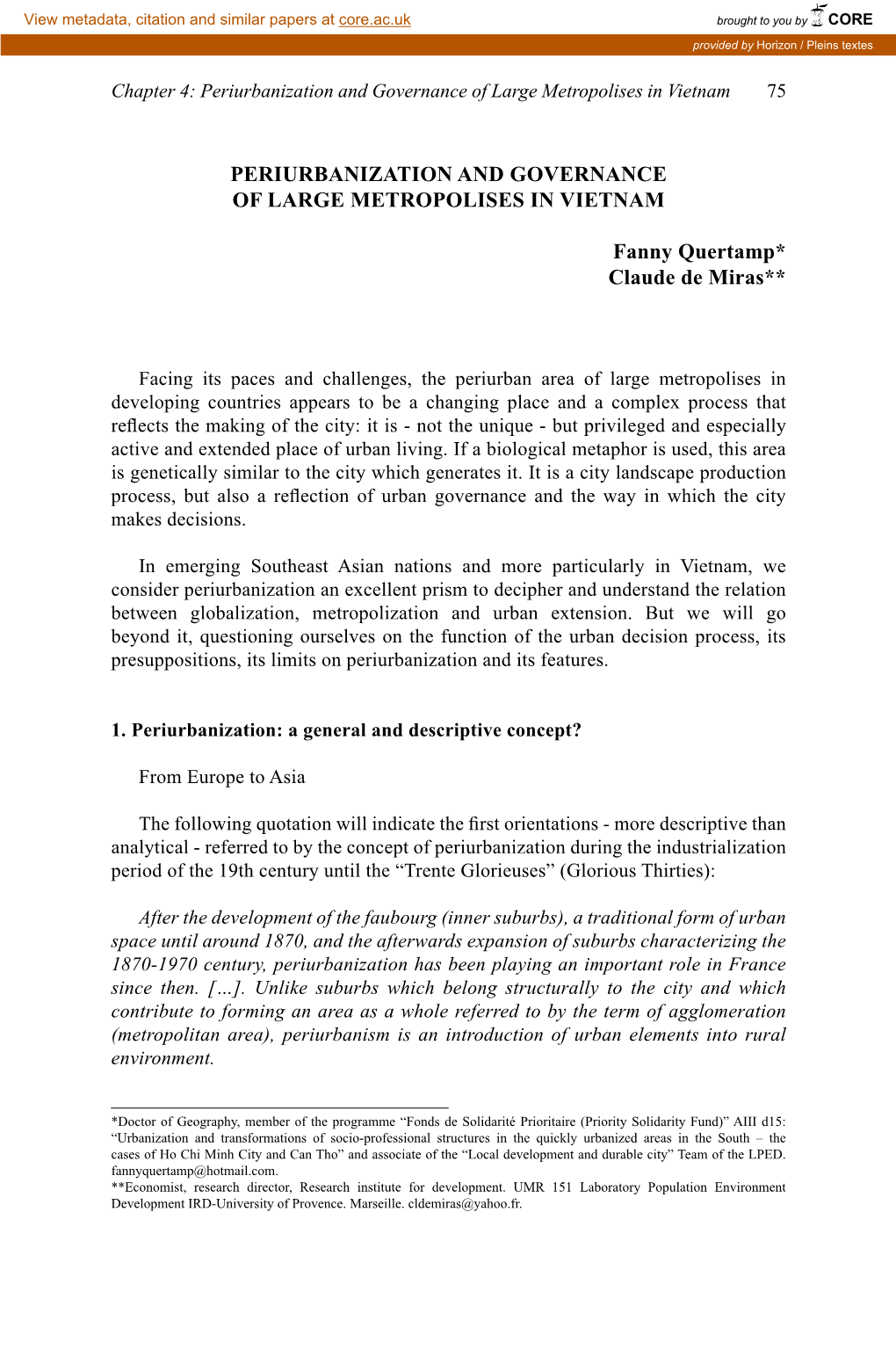 Trends of Urbanization and Suburbanization in Southeast Asia