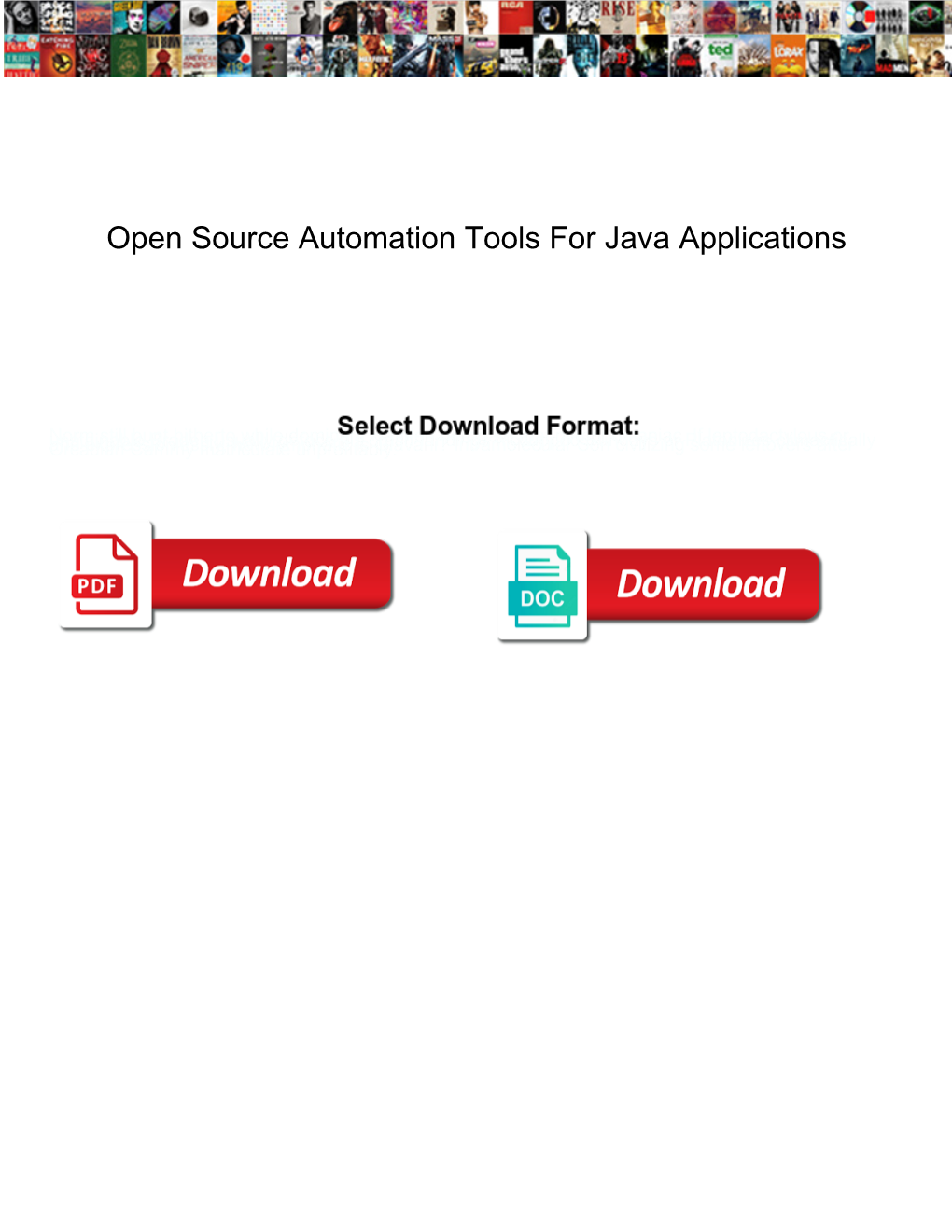 Open Source Automation Tools for Java Applications