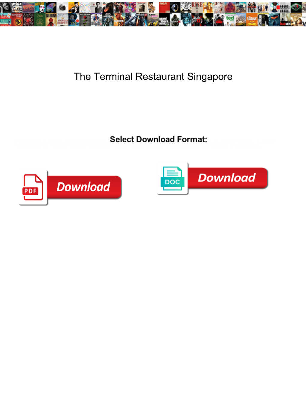 The Terminal Restaurant Singapore