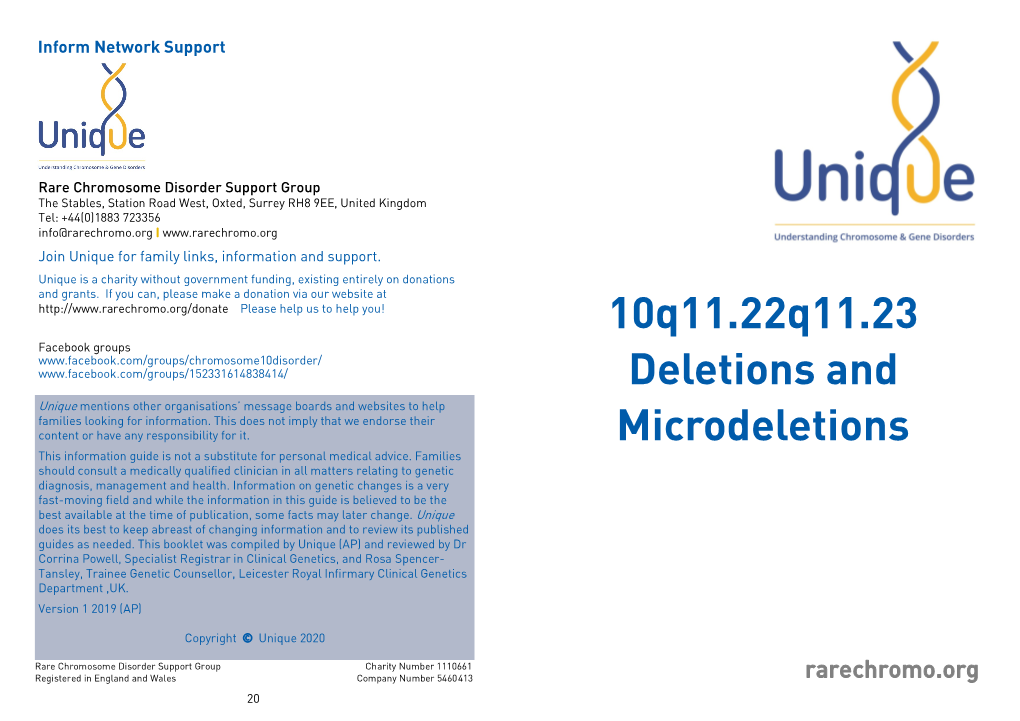 10Q11.22Q11.23 Deletions and Microdeletions