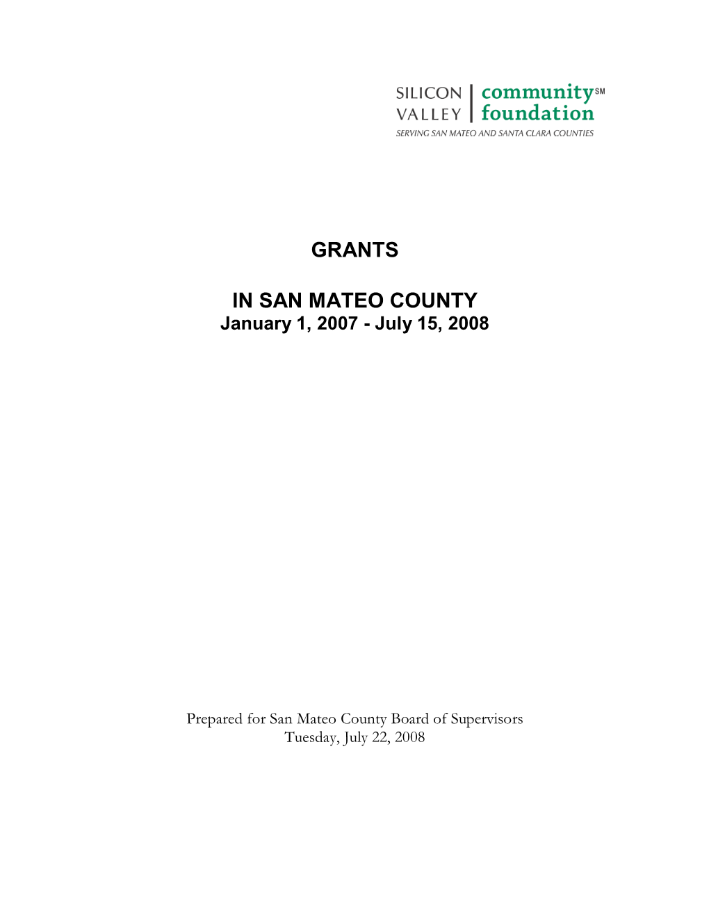 Grants in San Mateo County