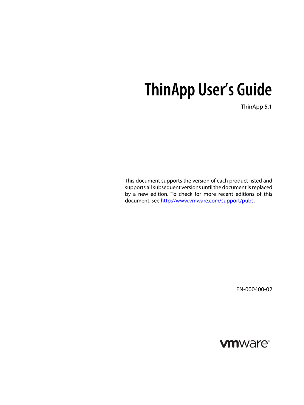 Vmware Thinapp User's Guide