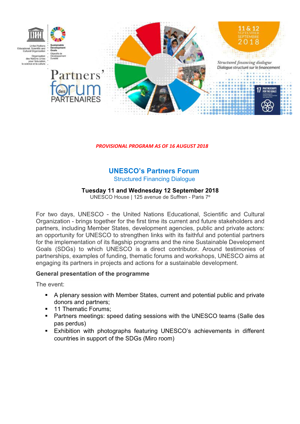 UNESCO's Partners Forum