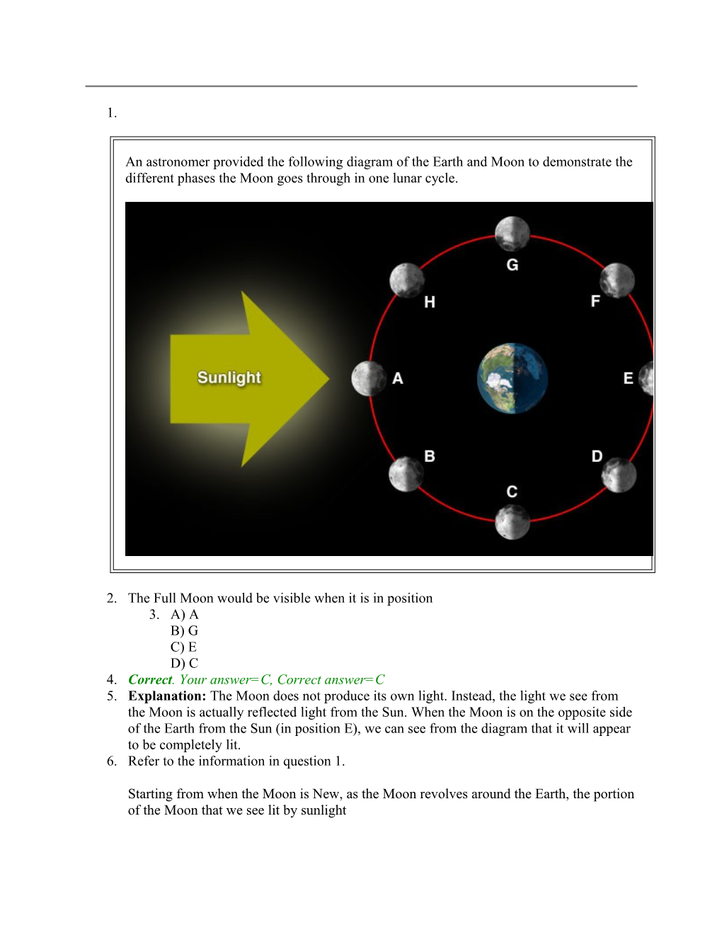 2. the Full Moon Would Be Visible When It Is in Position