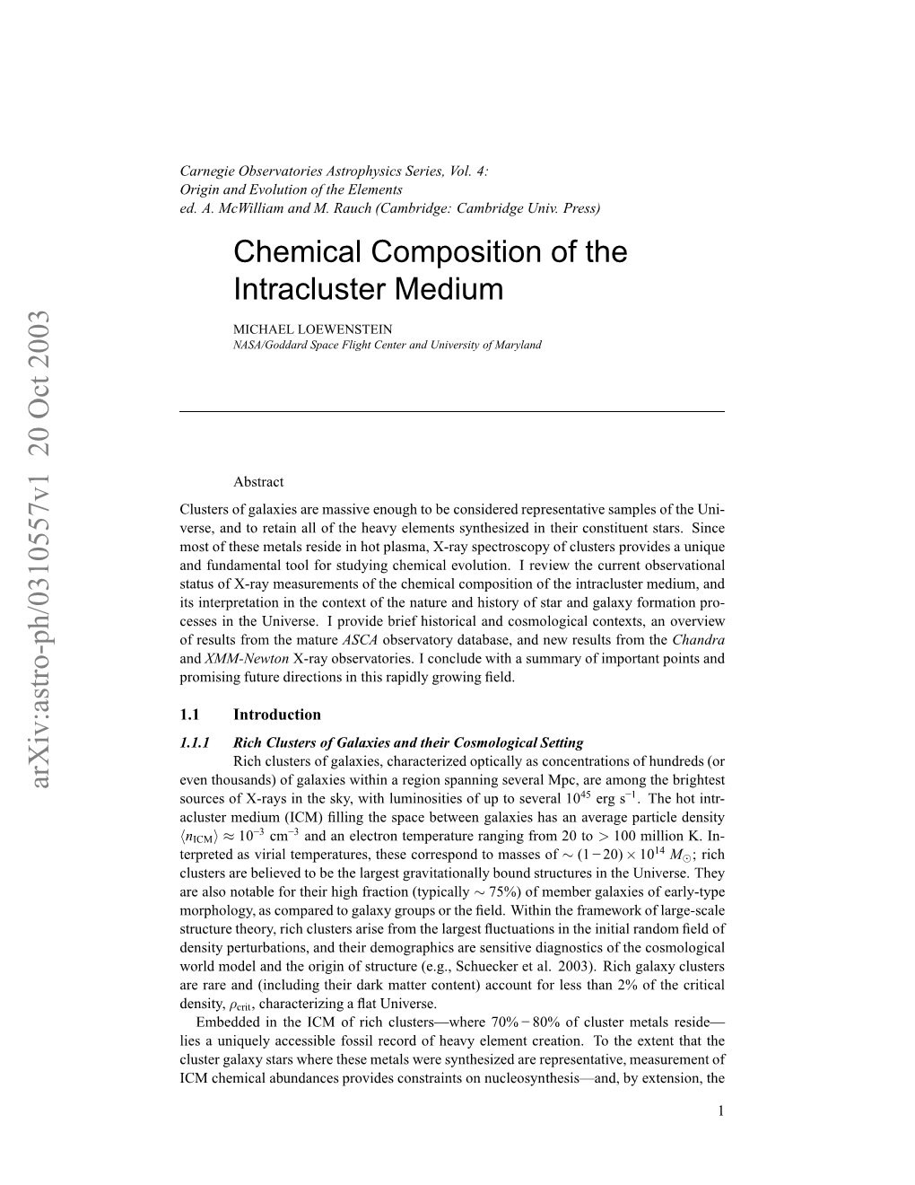 Chemical Composition of the Intracluster Medium