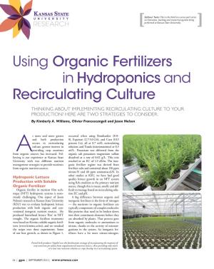 Using Organic Fertilizers in Hydroponics and Recirculating