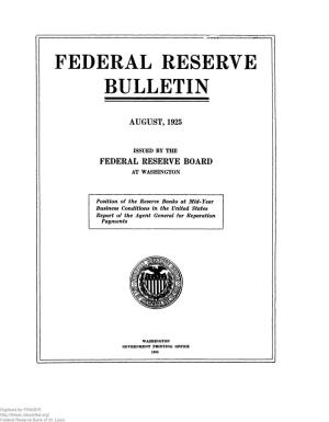 Federal Reserve Bulletin August 1925