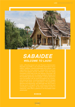 Sabaidee Welcome to Laos!