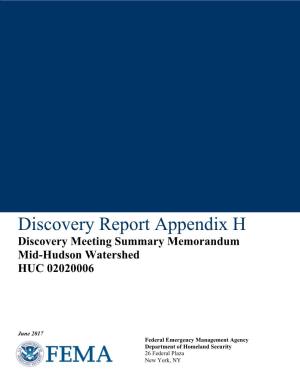 Discovery Report Appendix H Discovery Meeting Summary Memorandum Mid-Hudson Watershed HUC 02020006