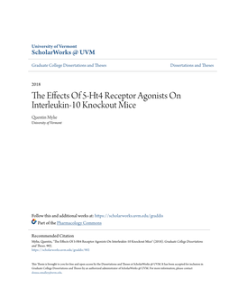 The Effects of 5-Ht4 Receptor Agonists on Interleukin-10 Knockout Mice" (2018)