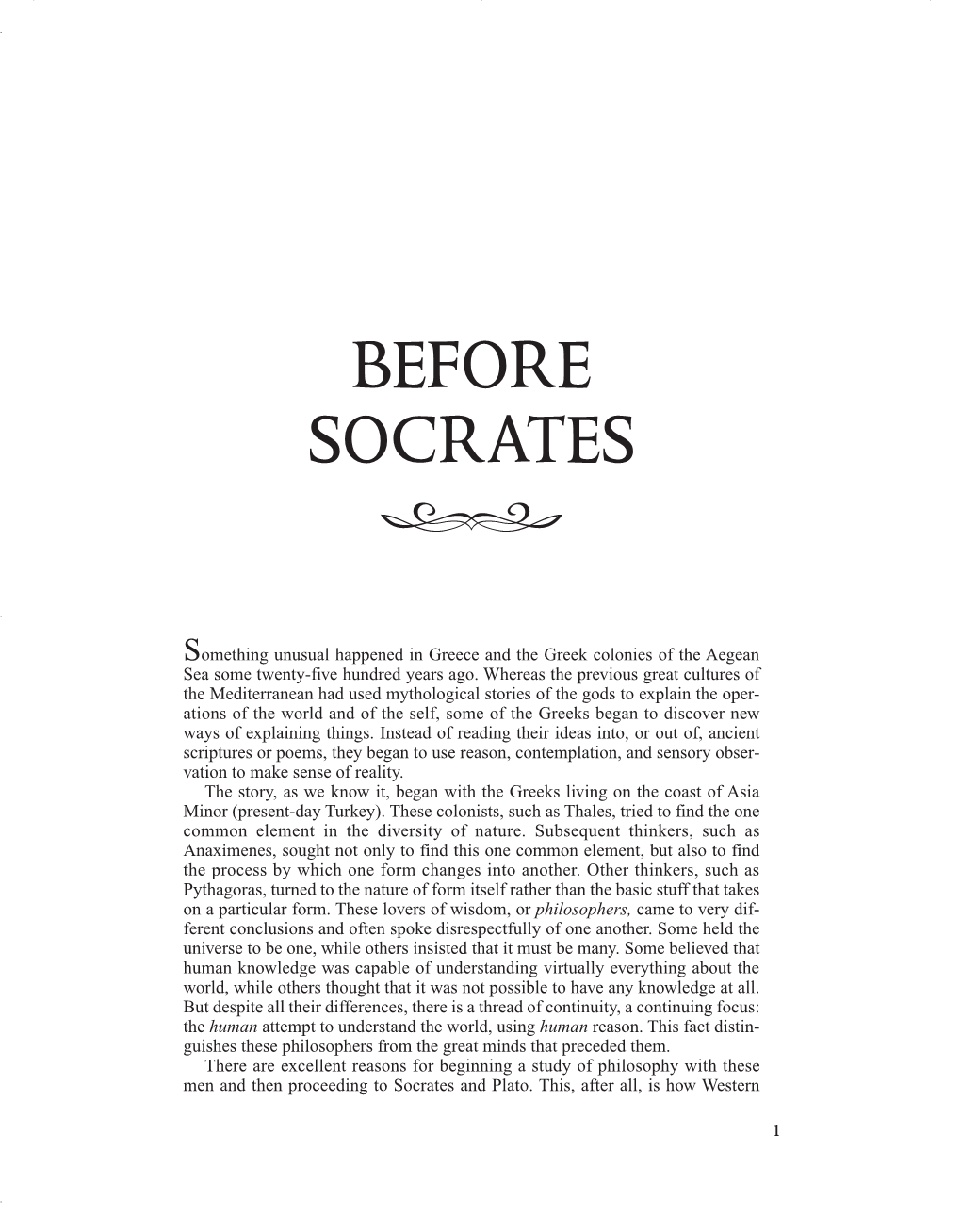 Before Socrates �