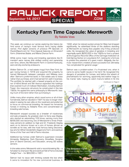 Kentucky Farm Time Capsule: Mereworth by Natalie Voss