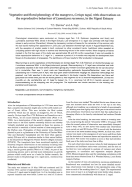 Vegetative and Floral Phenology of the Mangrove, Ceriops Tagal, With