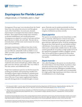 Zoysiagrass for Florida Lawns1 J