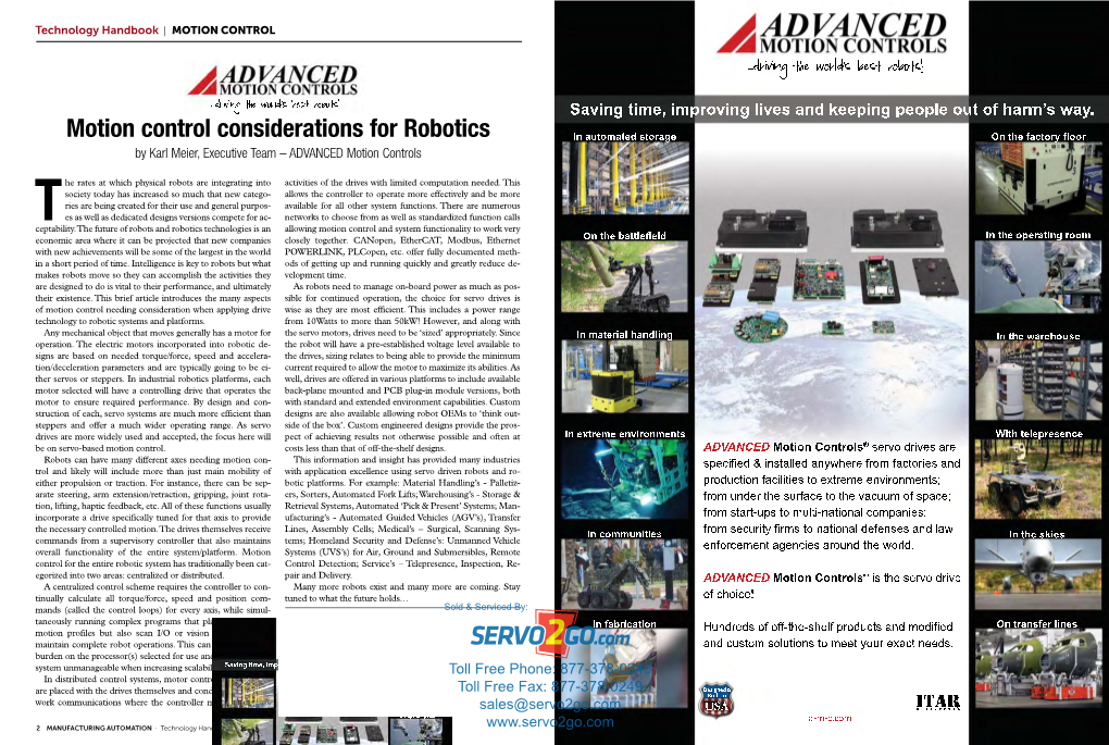 Motion Control Considerations for Robotics White Paper