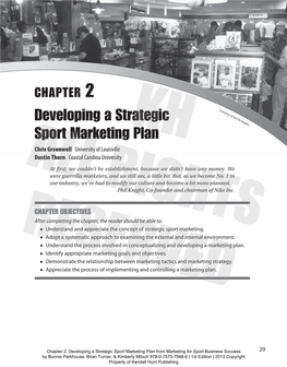 Developing a Strategic Sport Marketing Plan