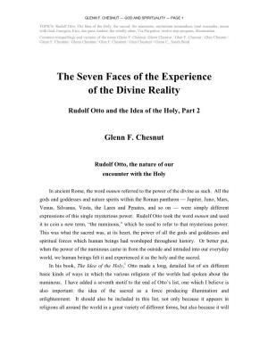 The Seven Faces of the Experience of the Divine Reality