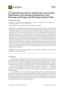 A Comprehensive Review of Operation and Control, Maintenance and Lifespan Management, Grid Planning and Design, and Metering in Smart Grids