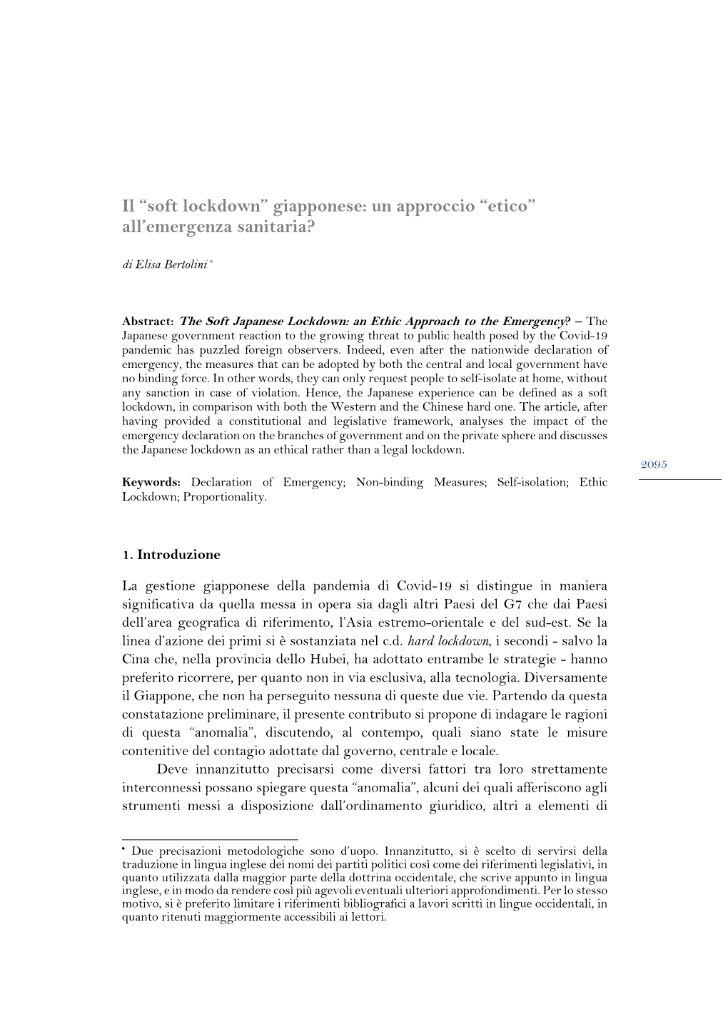 Il “Soft Lockdown” Giapponese: Un Approccio “Etico” All’Emergenza Sanitaria? Di Elisa Bertolini •