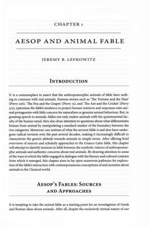 Aesop and Animal Fable