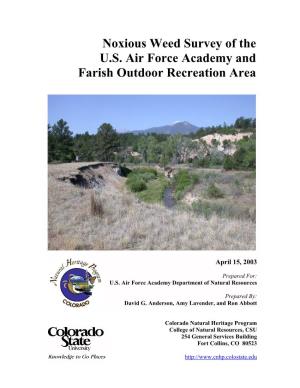 Noxious Weeds of the U.S. Air Force Academy