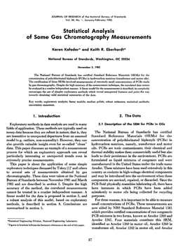 Statistical Analysis of Some Gas Chromatography Measurements