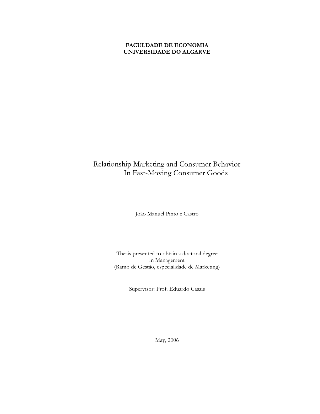 Relationship Marketing and Consumer Behavior in Fast-Moving Consumer Goods