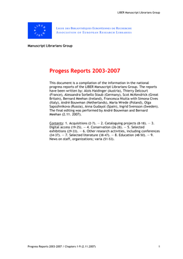 Progress Report 2004-2006