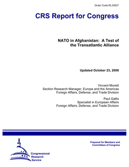 NATO in Afghanistan: a Test of the Transatlantic Alliance