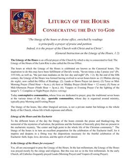 Liturgy of the Hours Consecrating the Day to God