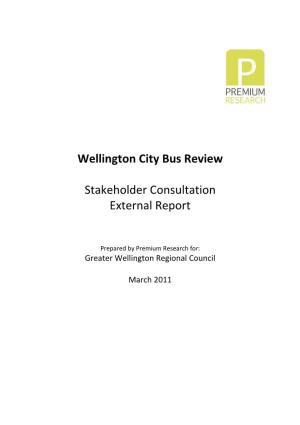 Wellington City Bus Review Stakeholder Consultation External