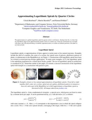 Approximating Logarithmic Spirals by Quarter Circles