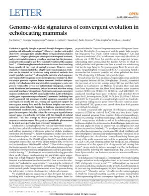Genome-Wide Signatures of Convergent Evolution in Echolocating Mammals
