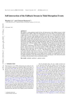 Self-Intersection of the Fallback Stream in Tidal Disruption Events