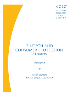 Fintech and Consumer Protection: a Snapshot
