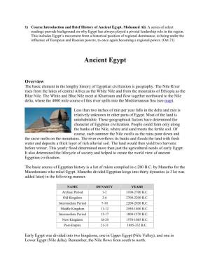 A Brief History of Ancient Egypt