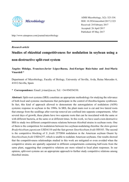 Studies of Rhizobial Competitiveness for Nodulation in Soybean Using A