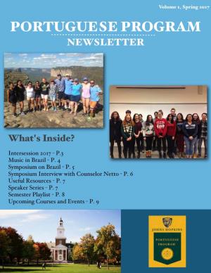 Portuguese Program Newsletter, Volume 1, Spring 2017