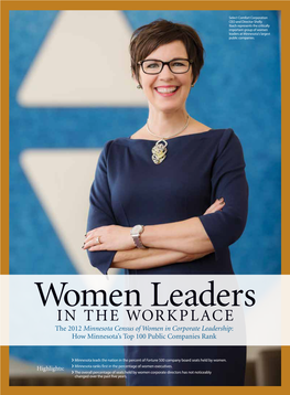 In the Workplace the 2012 Minnesota Census of Women in Corporate Leadership: How Minnesota’S Top 100 Public Companies Rank