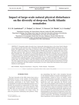 Impact of Large-Scale Natural Physical Disturbance on the Diversity of Deep-Sea North Atlantic Nematodes