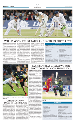 Williamson Frustrates England in First Test