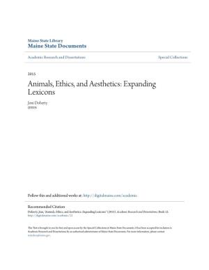Animals, Ethics, and Aesthetics: Expanding Lexicons Joni Doherty IDSVA