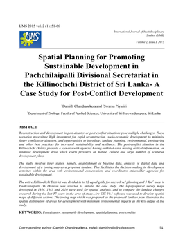 Spatial Planning for Promoting Sustainable Development In