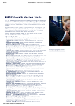 2013 Fellowship Election Results