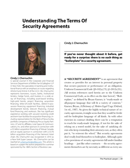 Understanding the Terms of Security Agreements