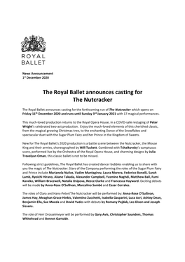 The Royal Ballet Announces Casting for the Nutcracker