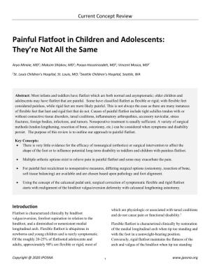 Painful Flatfoot in Children and Adolescents: They’Re Not All the Same
