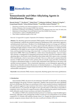 Temozolomide and Other Alkylating Agents in Glioblastoma Therapy