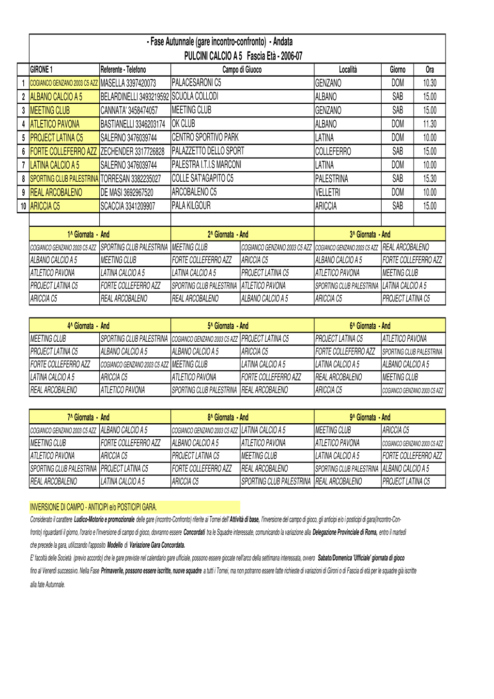 4-Calendario Pulcini Calcio